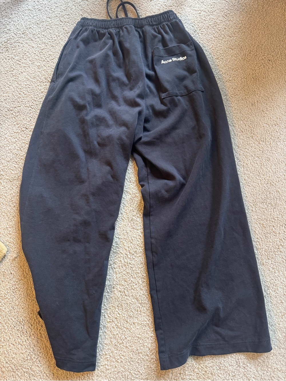 Acne Studios Black Logo Stamp Cotton Sweatpants Trousers Men’s Size XS
